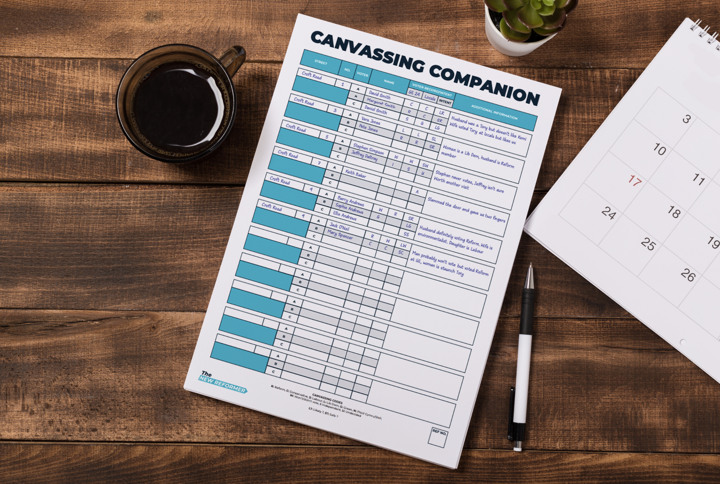 Canvassing Companion – 100 sheet glued tearaway A4 pad